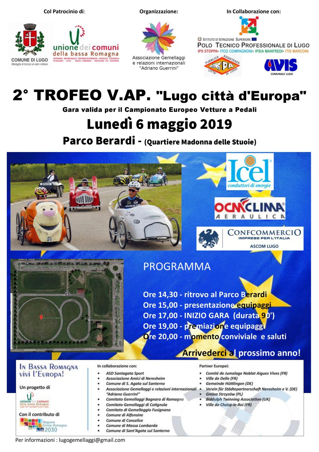 2° TROFEO V.AP. “Lugo città d’Europa” – Lunedì 6 maggio  – Parco Berardi – ore 14,30